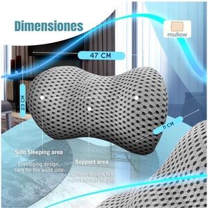 Ergonomic Black Mesh Lumbar Pillow